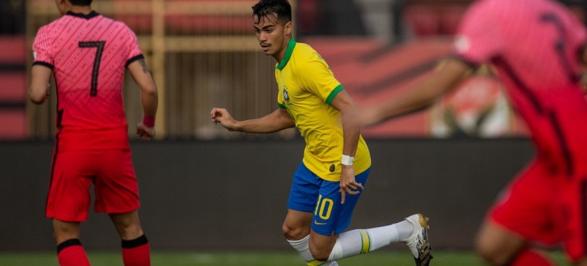 Reinier, ex-Flamengo, fez o terceiro gol da Seleção sub-20, neste sábado, no Egito