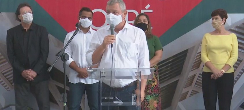 Prefeito eleito Axel Grael esteve prsente na cerimônia. Rodrigo Neves, com coronavírus, não pôde comparecer - Foto: Reprodução de vídeo Prefeito eleito Axel Grael esteve prsente na cerimônia. Rodrigo Neves, com coronavírus, não pôde comparecer
