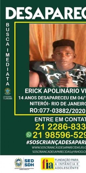 Erick vendia doces com a mãe em Niterói e é morador do Complexo do Alemão