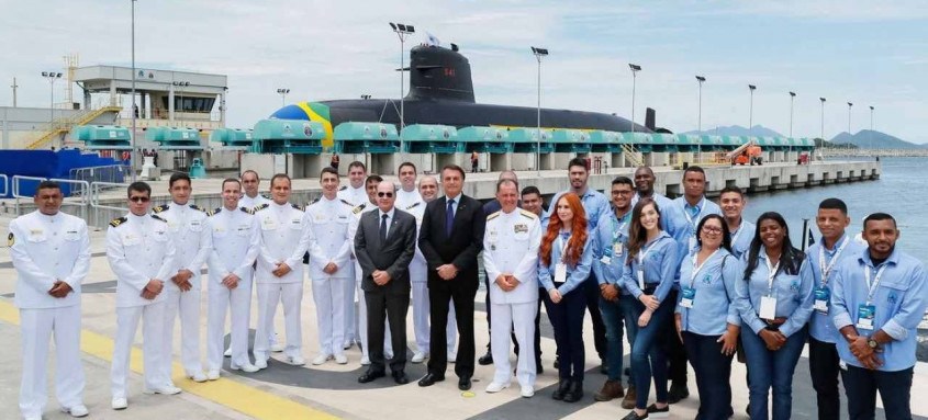 Submarino Humaitá é um dos quatro que serão feitos em parceria técnica com a França. Bolsonaro participou do batismo