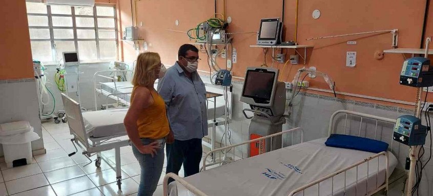 Nanci durante visita à unidade de saúde