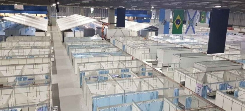 O Hospital de Campanha do Riocentro foi aberto pela prefeitura do Rio de Janeiro no dia 1º de maio de 2020 - Foto: Divulgação/Prefeitura do Rio de Janeiro O Hospital de Campanha do Riocentro foi aberto pela prefeitura do Rio de Janeiro no dia 1º de maio de 2020