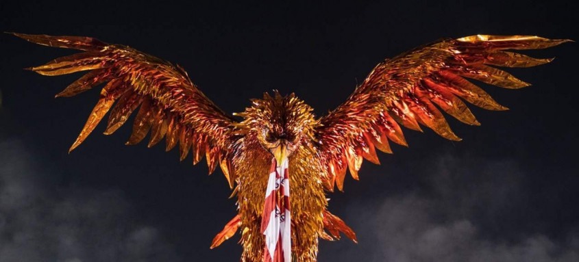 Alegoria da Fênix, no desfile da Unidos do Viradouro 2019, enredo 