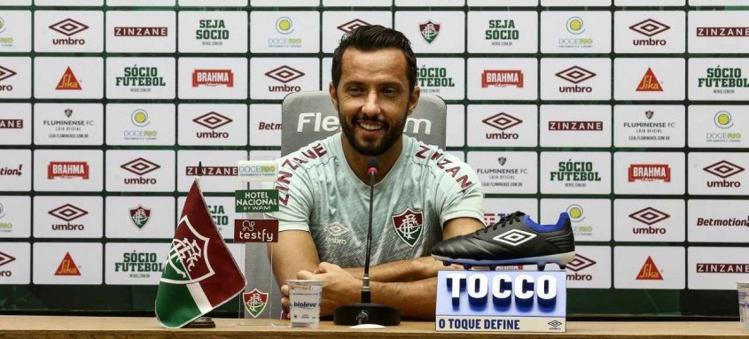 Nenê, durante entrevista coletiva de ontem no CT do Fluminense, fez um balanço da campanha tricolor no Brasileirão
