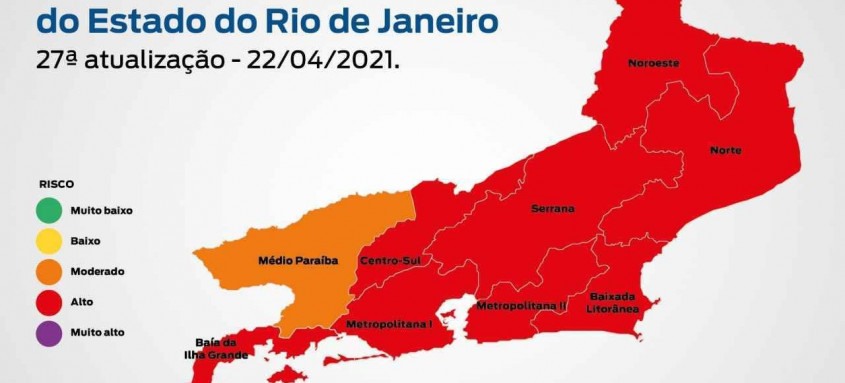 Apesar da bandeira vermelha, mapa aponta para uma melhora nos parâmetros epidemiológicos