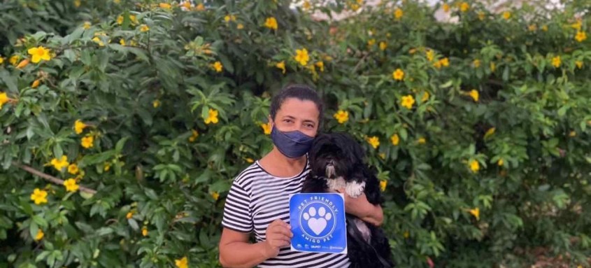 Zenilha Nunes se hospedou com a família e o cão Digdin em hotel pet friendly