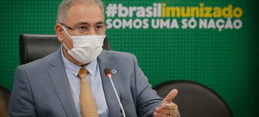 Ministro Marcelo Queiroga compareceu ontem à audiência pública com a comissão temporária de covid-19 do Senado - Foto: Walterson Rosa/Ministério da Saúde Ministro Marcelo Queiroga compareceu ontem à audiência pública com a comissão temporária de covid-19 do Senado