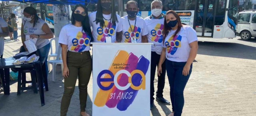 Assistentes sociais lembraram importância de proteger crianças e adolescentes - Foto: Divulgação/Prefeitura de São Gonçalo Assistentes sociais lembraram importância de proteger crianças e adolescentes