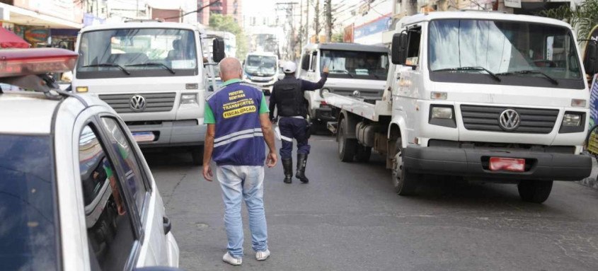 A ação da Secretaria de Transportes contou com o apoio da Guarda Municipal