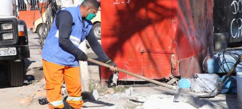 Obras seguem em ritmo intenso e nova fase deve ser finalizada amanhã - Foto: Lucas Alvarenga / Prefeitura de São Gonçalo Obras seguem em ritmo intenso e nova fase deve ser finalizada amanhã