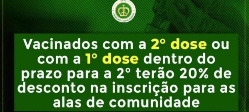 O desconto será de 20% tem como objetivo incentivar a comunidade e os torcedores da verde e branco a se vacinarem - Foto: Divulgação O desconto será de 20% tem como objetivo incentivar a comunidade e os torcedores da verde e branco a se vacinarem