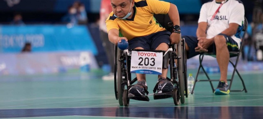 Maciel Santos conquistou sua terceira medalha paralímpica na bocha com o bronze nesta terça-feira - Foto: Fabio Chey / CPB Maciel Santos conquistou sua terceira medalha paralímpica na bocha com o bronze nesta terça-feira