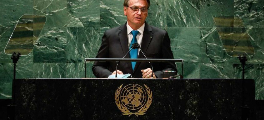 Único líder do G-20 a não ser vacinado contra a covid-19, presidente abriu, ontem, a 76ª edição da Assembleia da ONU - Foto: Alan Santos / PR Único líder do G-20 a não ser vacinado contra a covid-19, presidente abriu, ontem, a 76ª edição da Assembleia da ONU