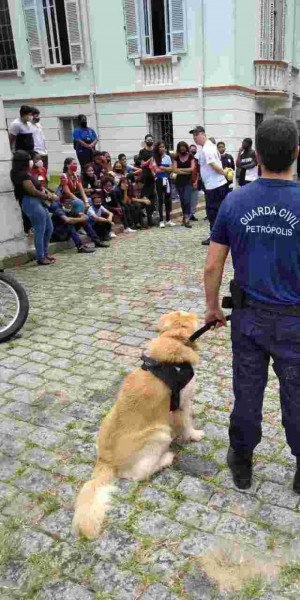 Cerca de cem alunos, acompanhados de professores e diretores da unidade, fizeram um tour pelo centro histórico