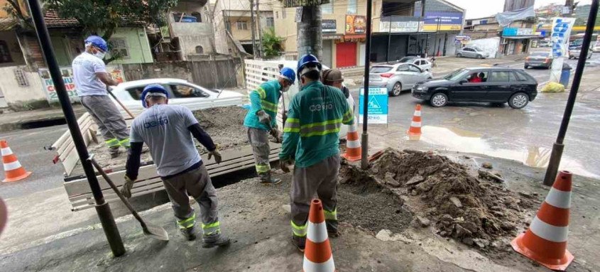 Reparos de vazamentos em redes e ramais de distribuição já foram executados no primeiro mês de trabalho na região - Foto: Divulgação Reparos de vazamentos em redes e ramais de distribuição já foram executados no primeiro mês de trabalho na região