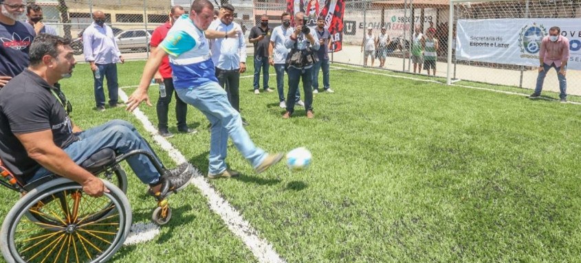 Reforma foi executada a partir de contrapartida social da Lei de Incentivo ao Esporte, da Secretaria de Estado de Esporte e Lazer - Foto: Marino Azevedo Reforma foi executada a partir de contrapartida social da Lei de Incentivo ao Esporte, da Secretaria de Estado de Esporte e Lazer