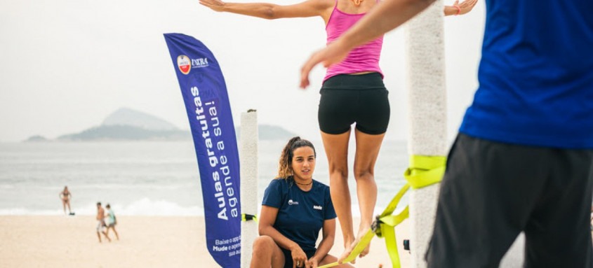 Giovanna Petrucci participa da Rio Academia Amstel Ultra, que fica no Posto 10 e oferece atividades durante todo o verão - Foto: Divulgação: Albert Andrade Giovanna Petrucci participa da Rio Academia Amstel Ultra, que fica no Posto 10 e oferece atividades durante todo o verão