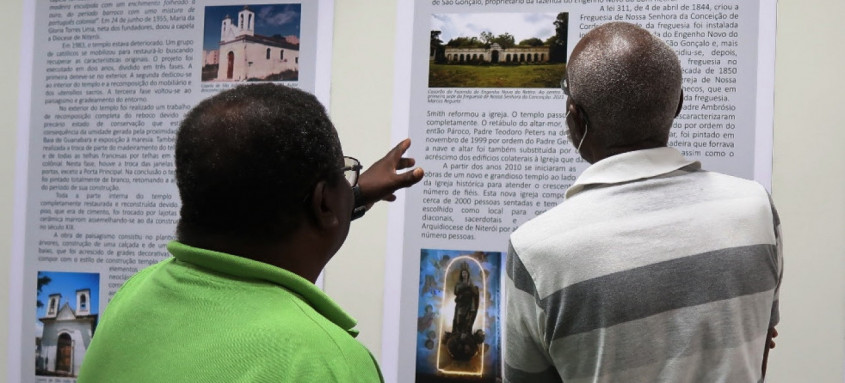 Mostra conta a história da formação da cidade e sua relação com o catolicismo
- Foto: Luiz Carvalho/Prefeitura de São Gonçalo Mostra conta a história da formação da cidade e sua relação com o catolicismo