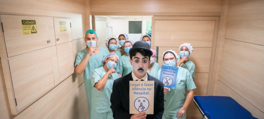 Hospital & Clínica São Gonçalo iniciou, nesta semana, a ação "O Silêncio que cura!" para sensibilizar os profissionais de Saúde - Foto: Divulgação Hospital & Clínica São Gonçalo iniciou, nesta semana, a ação "O Silêncio que cura!" para sensibilizar os profissionais de Saúde