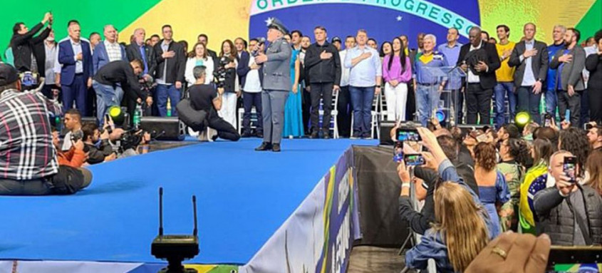 Presidente Jair Bolsonaro participou neste sábado da convenção nacional do Republicanos em São Paulo