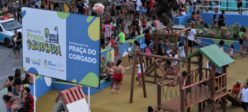 Programa Praça Renovada vem mudando a cara das áreas de lazer da cidade - Foto: Luiz Carvalho/Prefeitura de São Gonçalo Programa Praça Renovada vem mudando a cara das áreas de lazer da cidade