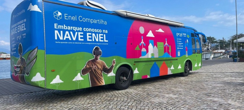 Veículo adaptado da Enel oferece conteúdos educativos com recursos audiovisuais, tecnologia e realidade virtual - Foto: Divulgação Veículo adaptado da Enel oferece conteúdos educativos com recursos audiovisuais, tecnologia e realidade virtual