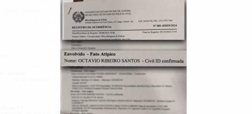Otávio Ribeiro Santos foi detido na noite de sexta-feira na Região Oceânica de Niterói - Foto: Reprodução Otávio Ribeiro Santos foi detido na noite de sexta-feira na Região Oceânica de Niterói