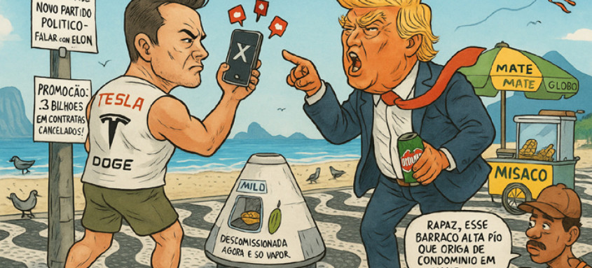 Trump e Musk no calçadão de Ipanema