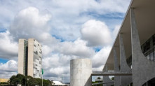 Fachada do Congresso Nacional e Palacio do Planalto deputados e senadores e presidente Brasil Brasilia Reprodução.