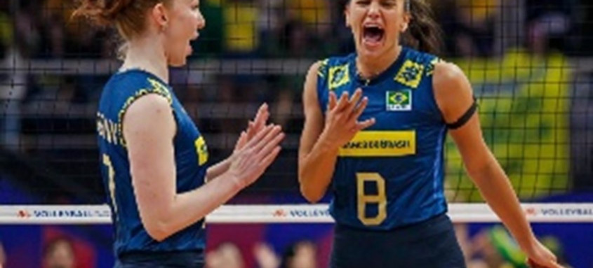 Julia Bergmann e Julia Kudiess vitória Brasil Liga das Nações.