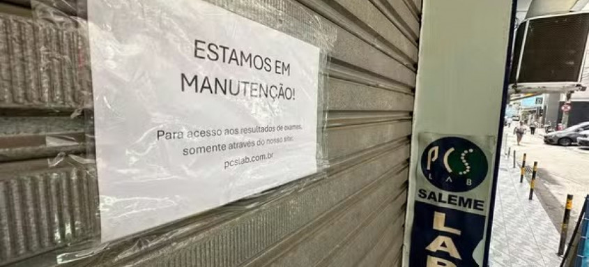 Laboratório responsável por exames em doares no RJ está fechado.